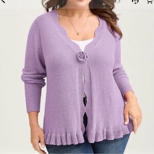 NWT: BloomChic size 30 Lavender Ruffle Trim Women's Sweater